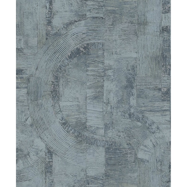 Manhattan Comfort Lambersart Abe Blue Geo 33 ft L X 209 in W Wallpaper BR4096-554786 - main